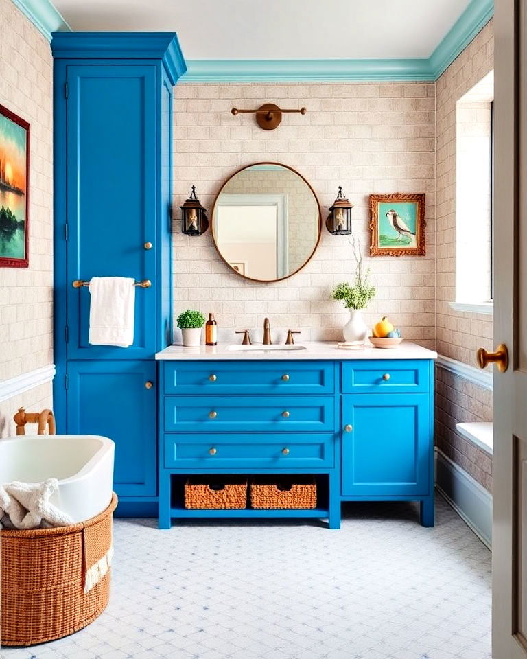 color pop cabinets for bathroom