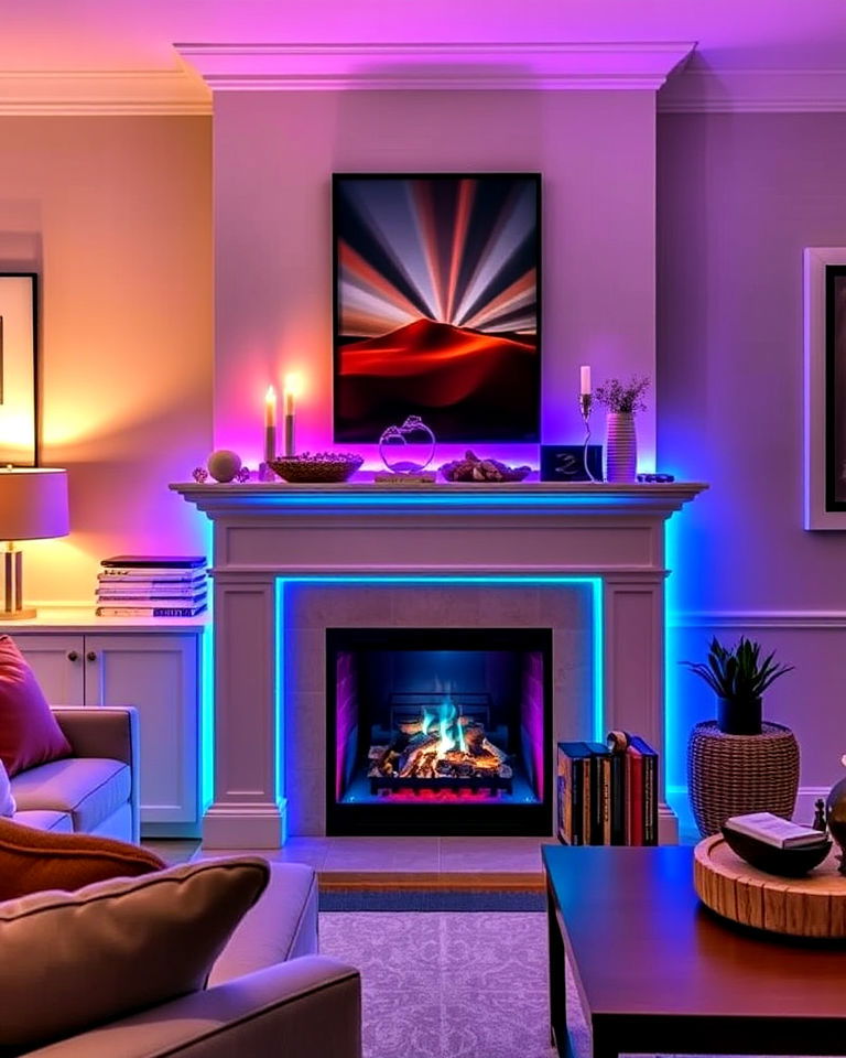 colored led lights for fireplace