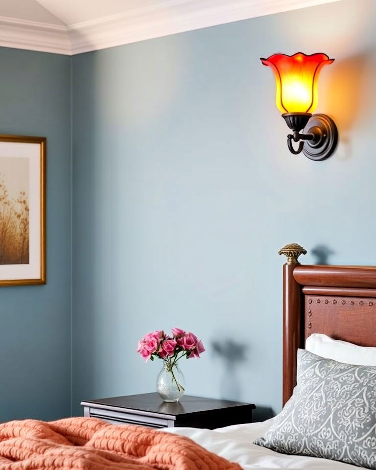 colorful glass sconces for a pop of personality