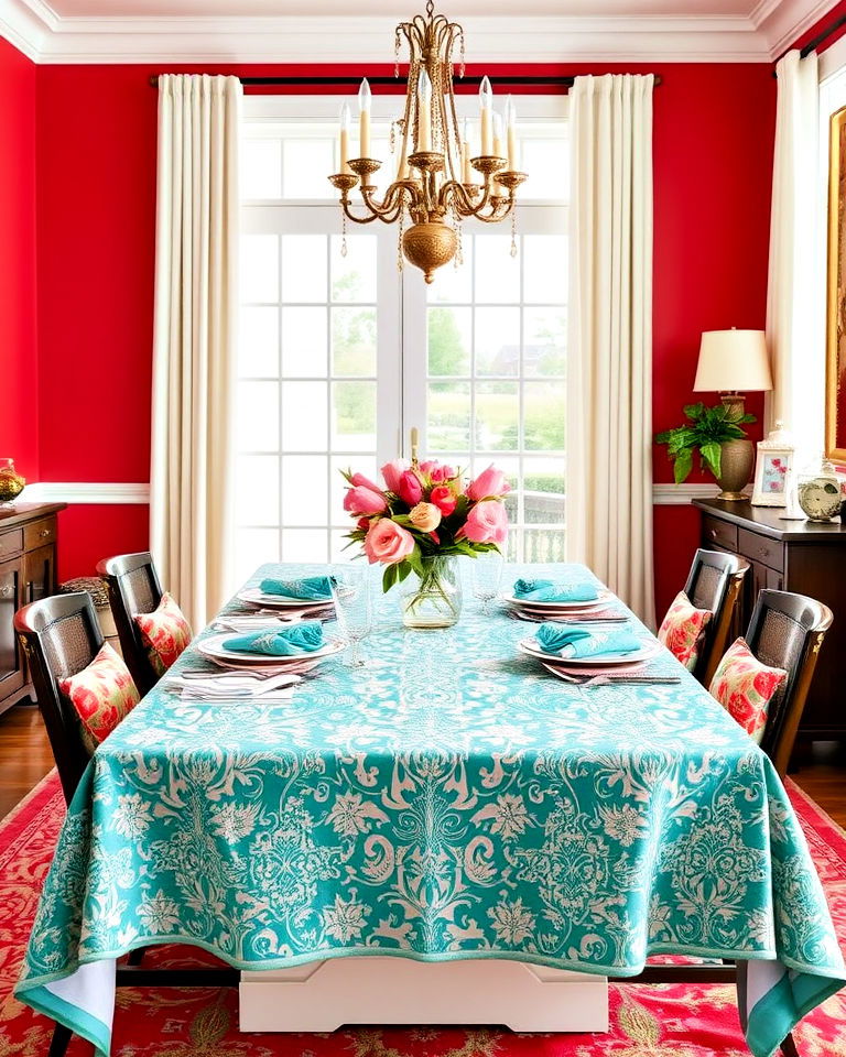 colorful table linens