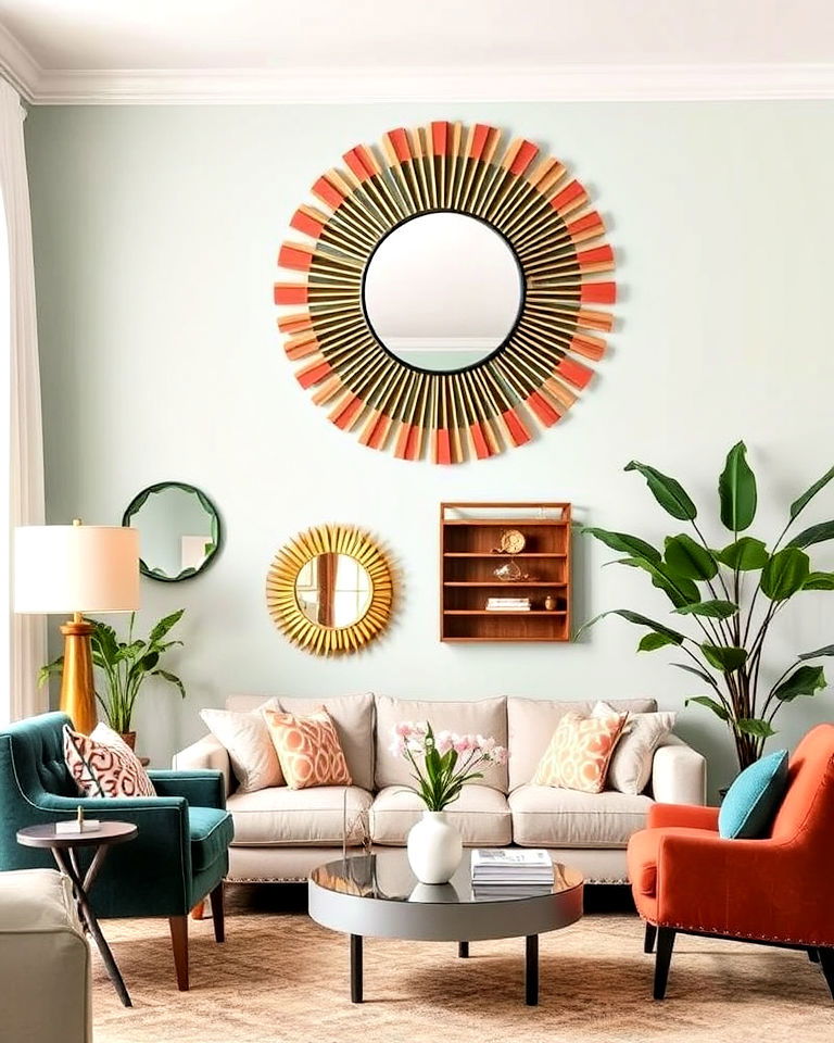 colorful wall mirrors