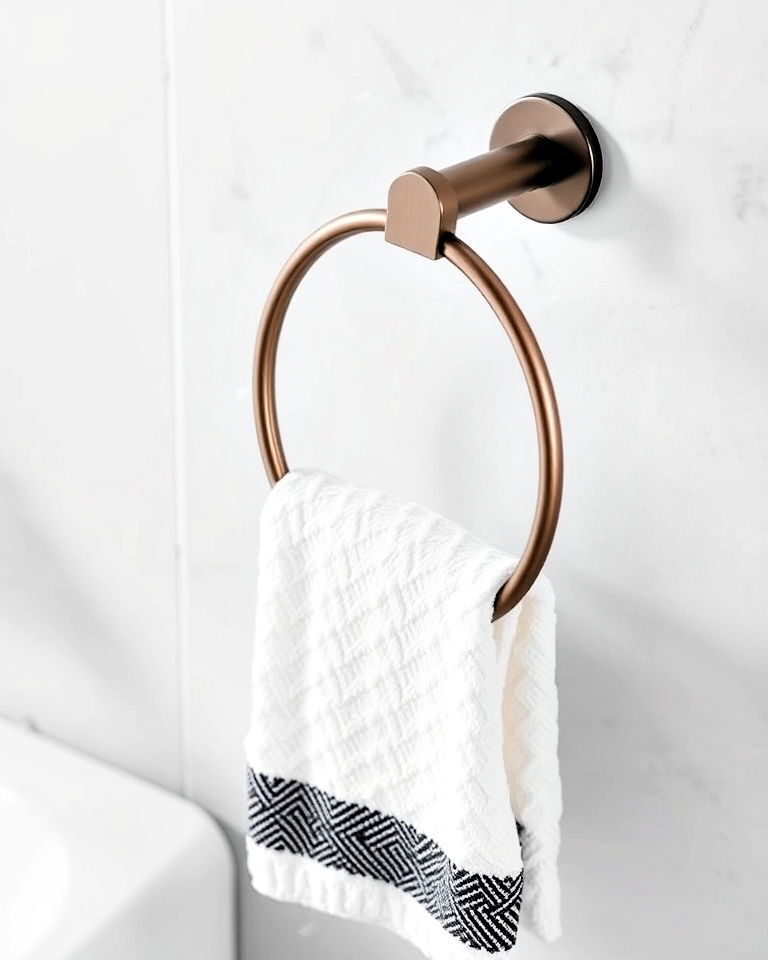 compact and stylish bathroom towel ring