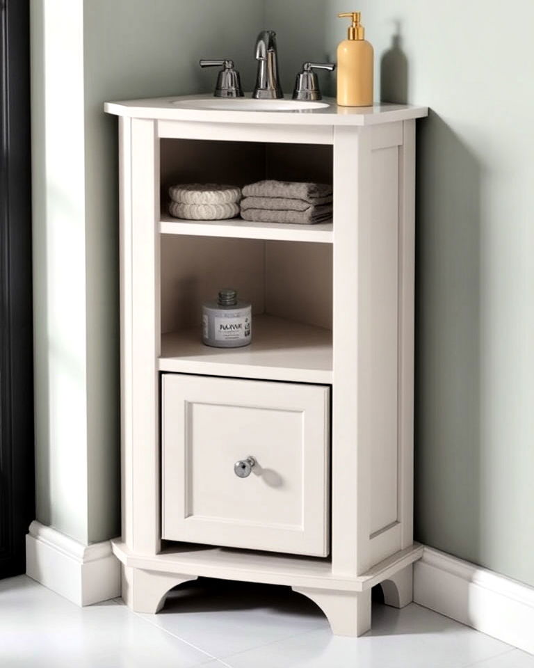 compact corner vanities for small bathrooms