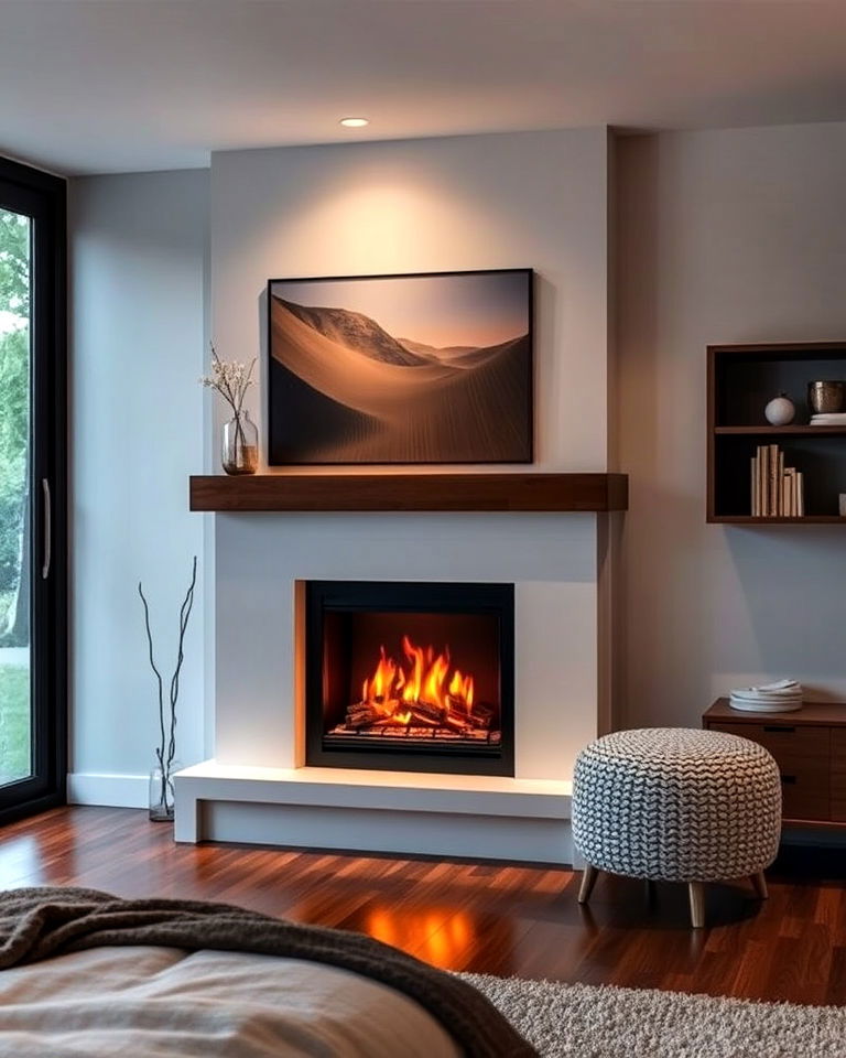 compact gas fireplace for smaller bedroom