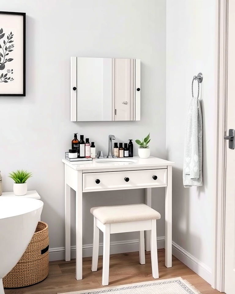 compact makeup vanity