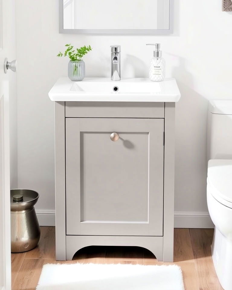 compact vanity with built in storage