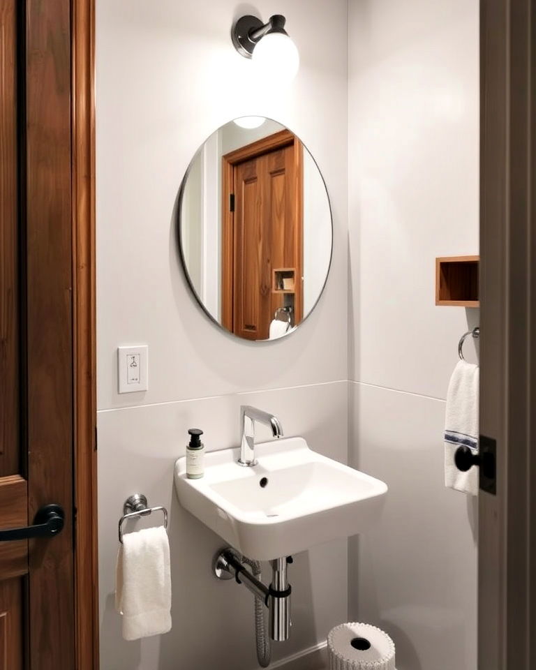 compact wall mounted sink for a small bathroom