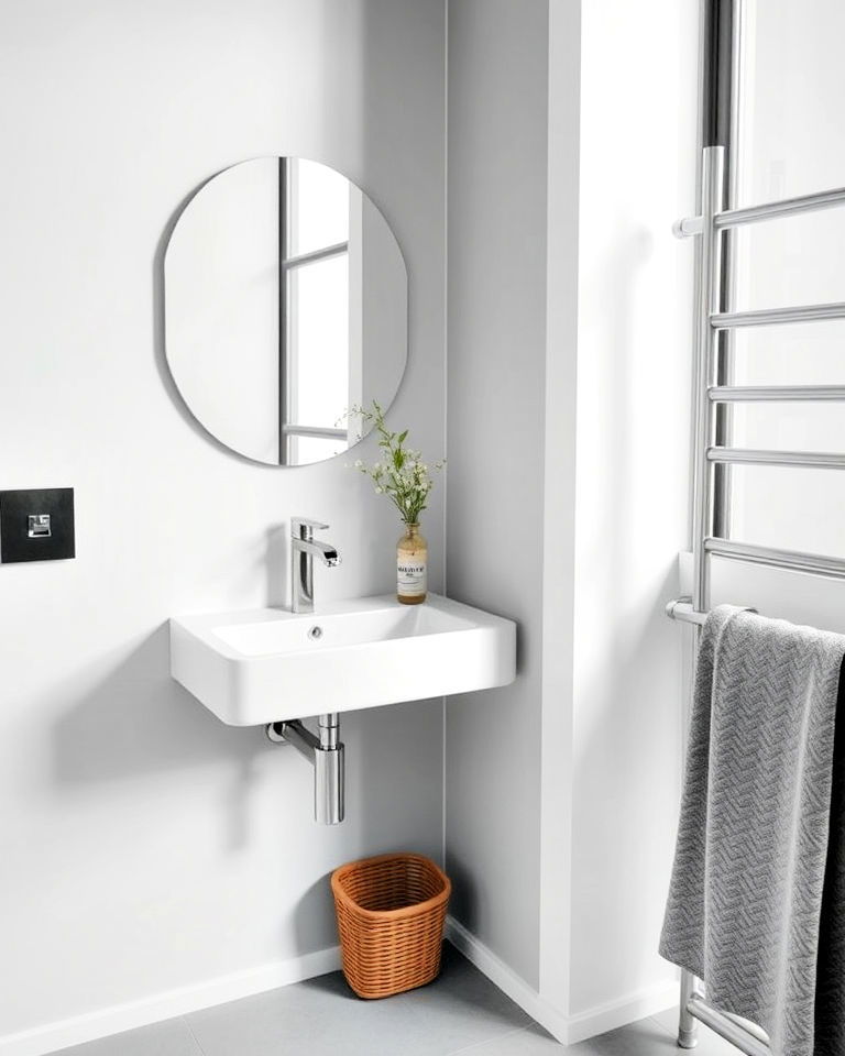 compact wall mounted sink for bathroom