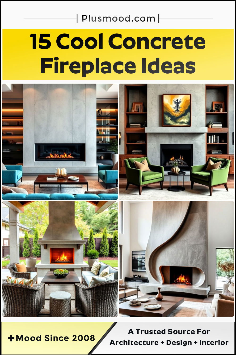 concrete fireplace ideas and inspiration