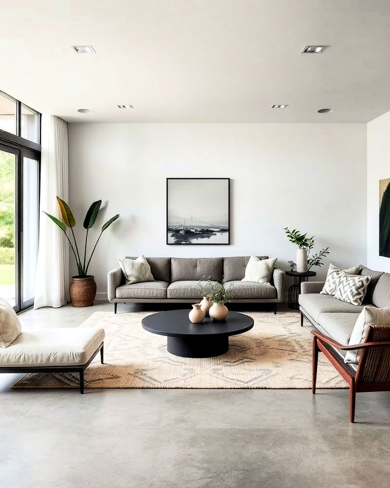 concrete floor with a minimalist design