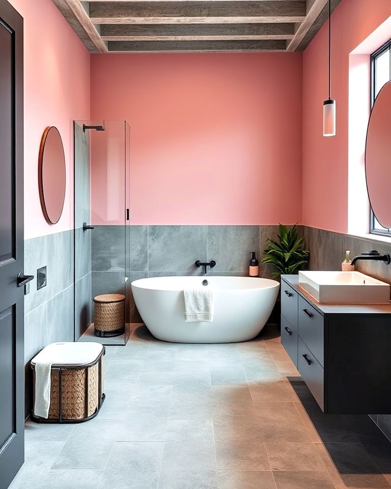 concrete gray floor bathroom