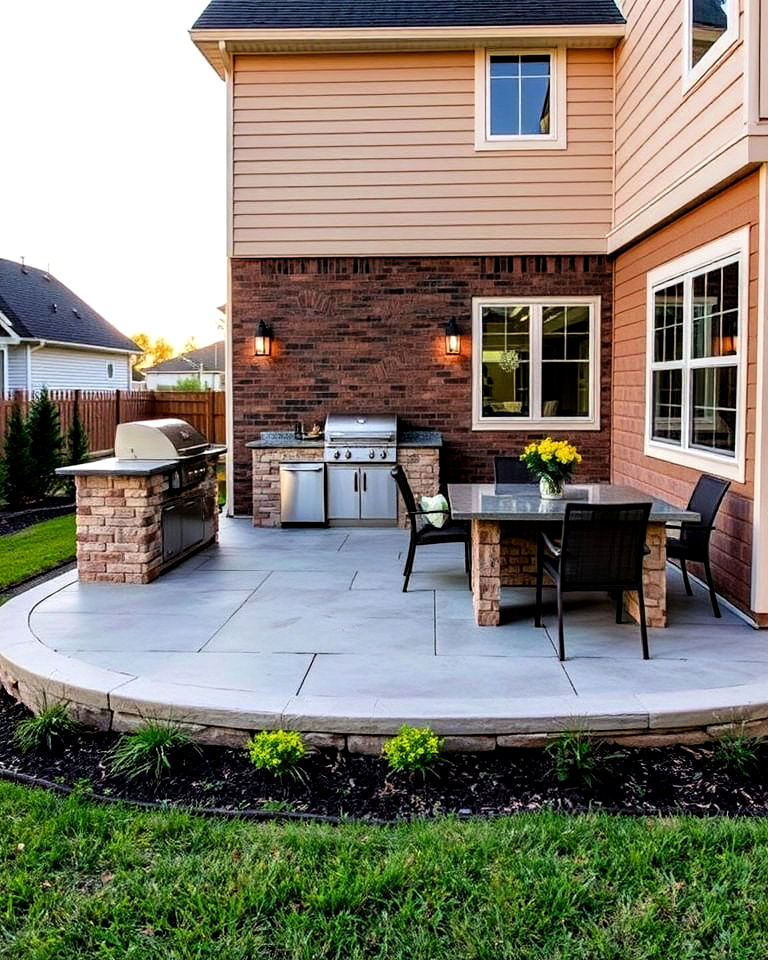 concrete patio with outdoor kitchen