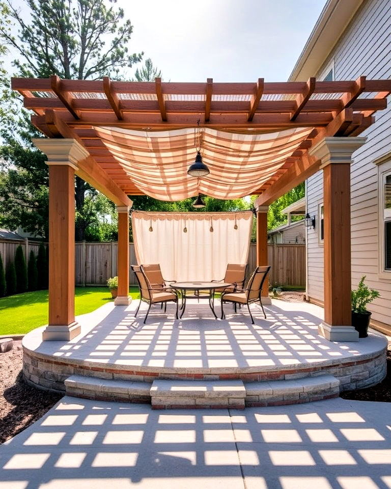 concrete patio with pergola cover
