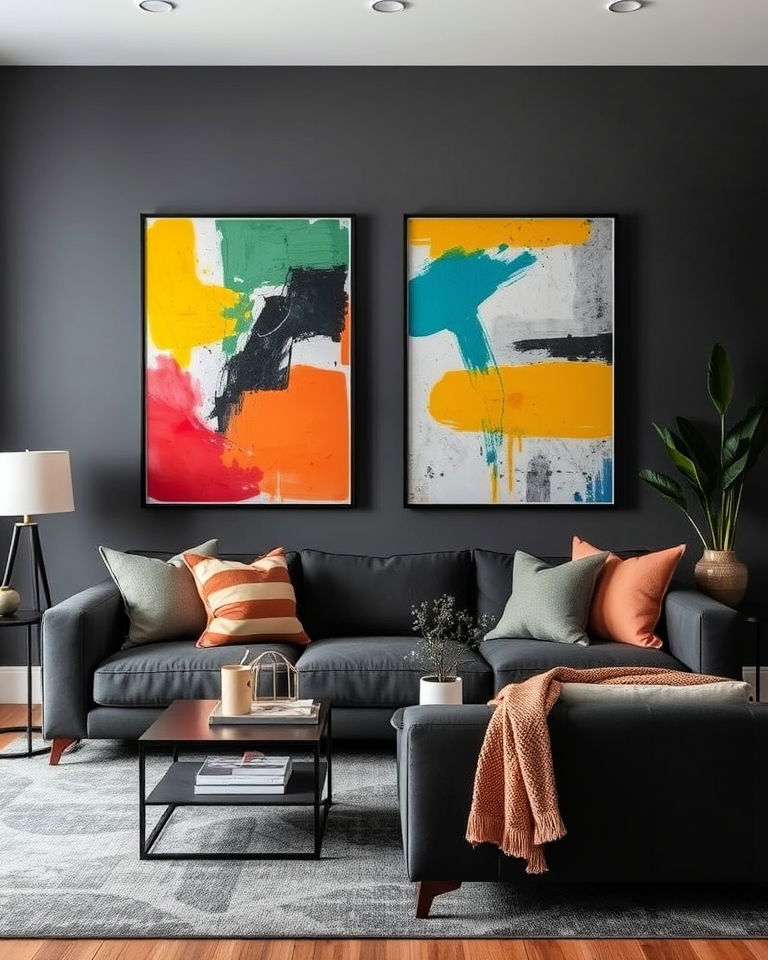 contemporary art focus living room