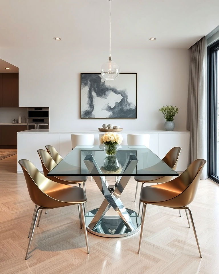 contemporary glass dining room
