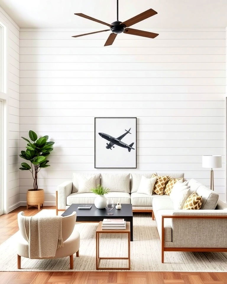 contemporary shiplap with sleek lines