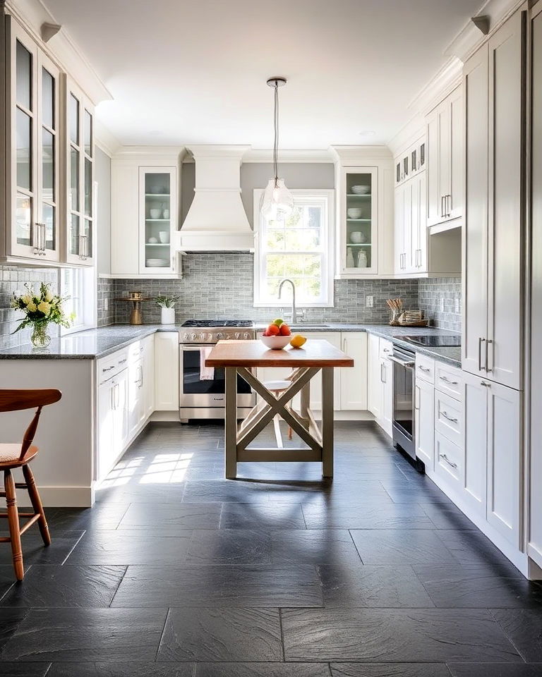 contemporary slate with white cabinets contemporary slate with white cabinets