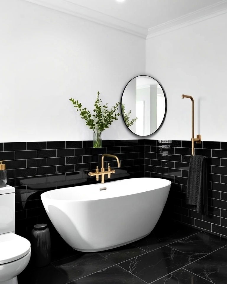 contrasting colors bathroom for a dramatic effect