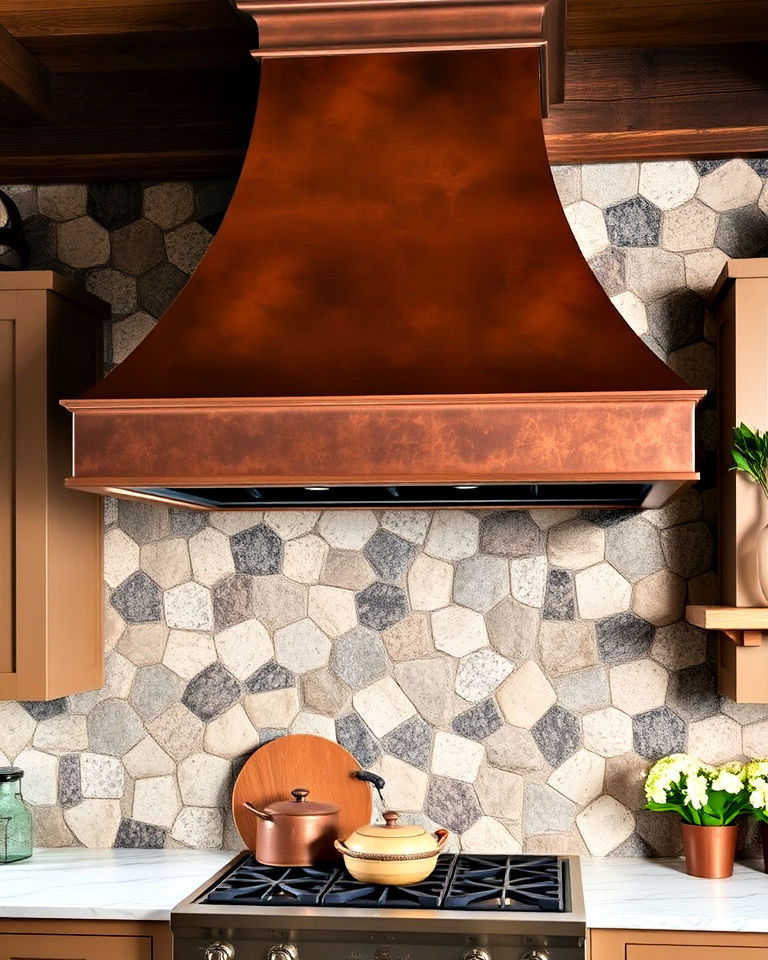 copper statement range hood