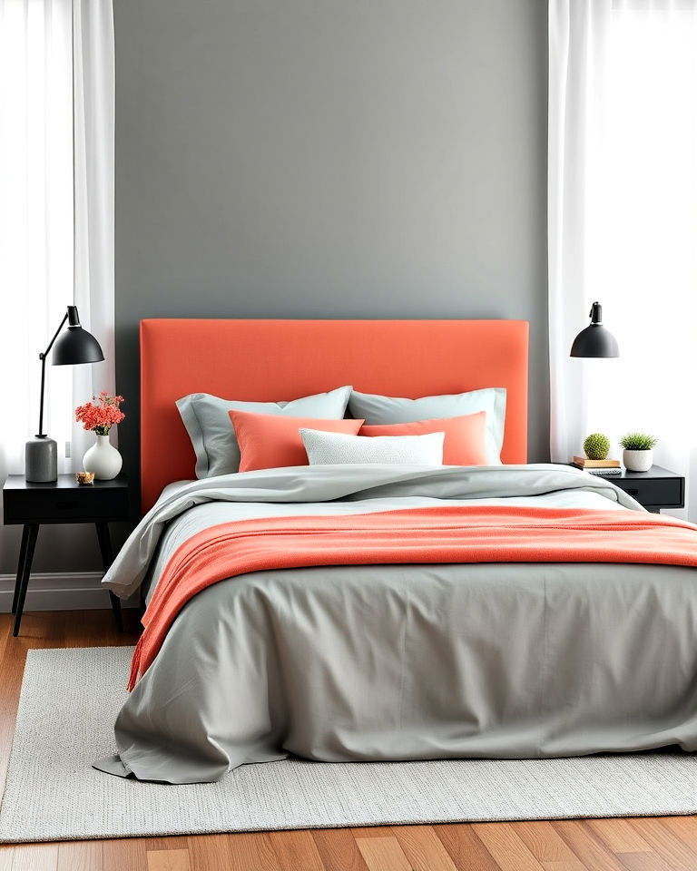 coral and gray minimalist design