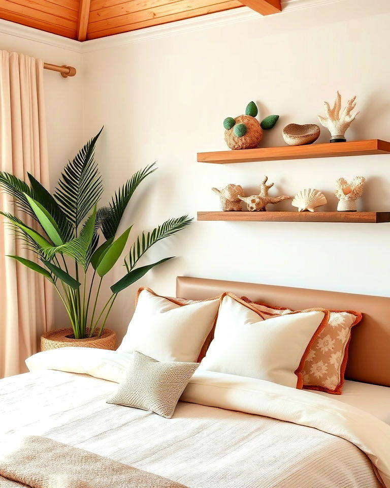 coral and shell accents for coastal details