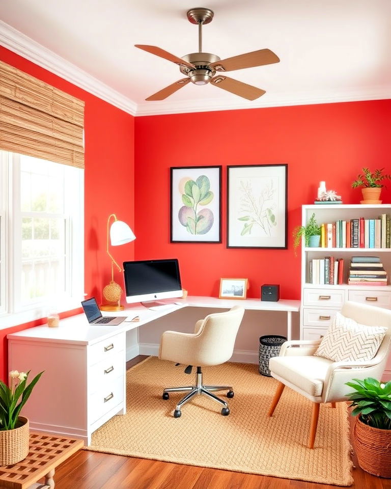 coral home office paint color