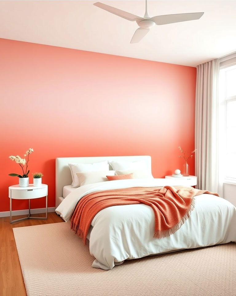 coral ombre walls