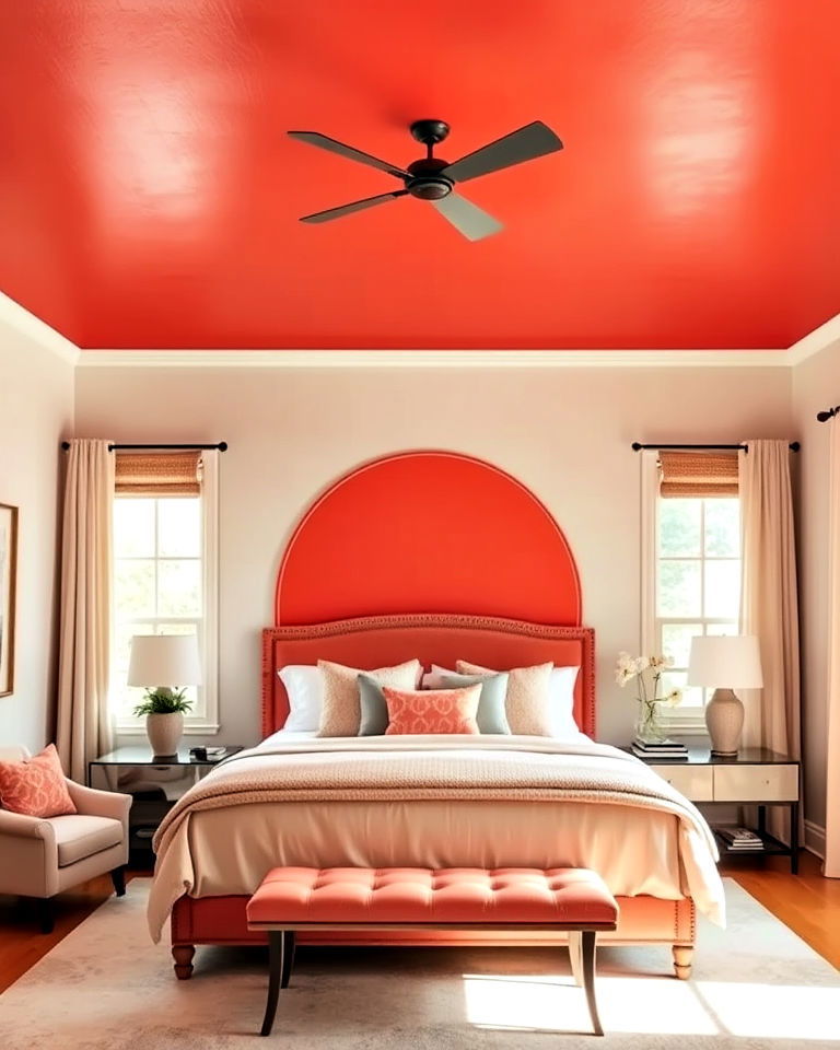 coral painted ceiling