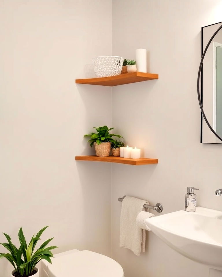 corner shelves for bathroom storage