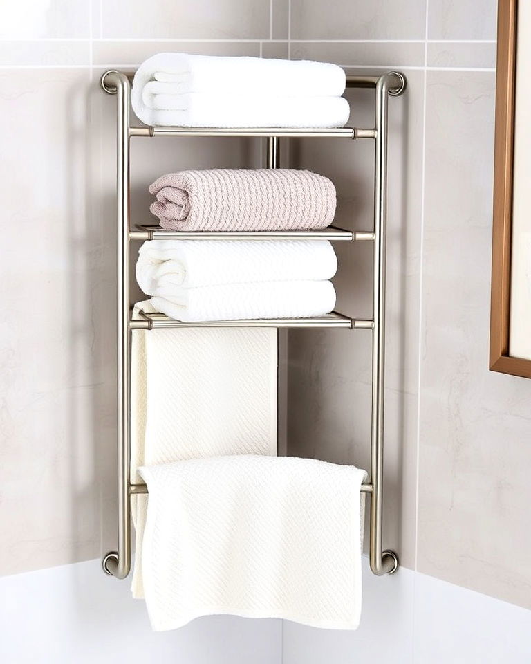 corner towel rack for small bathrooms