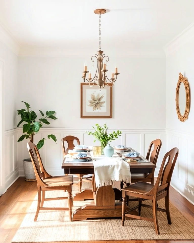 cottage style wainscoting dining room
