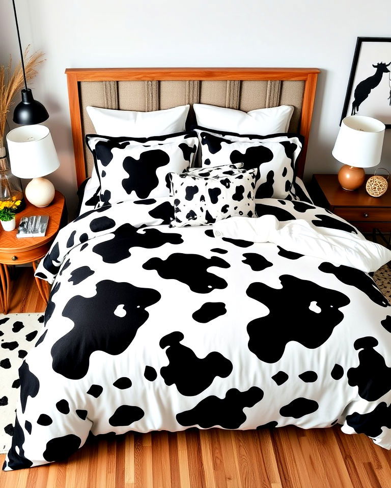 cow print bedding