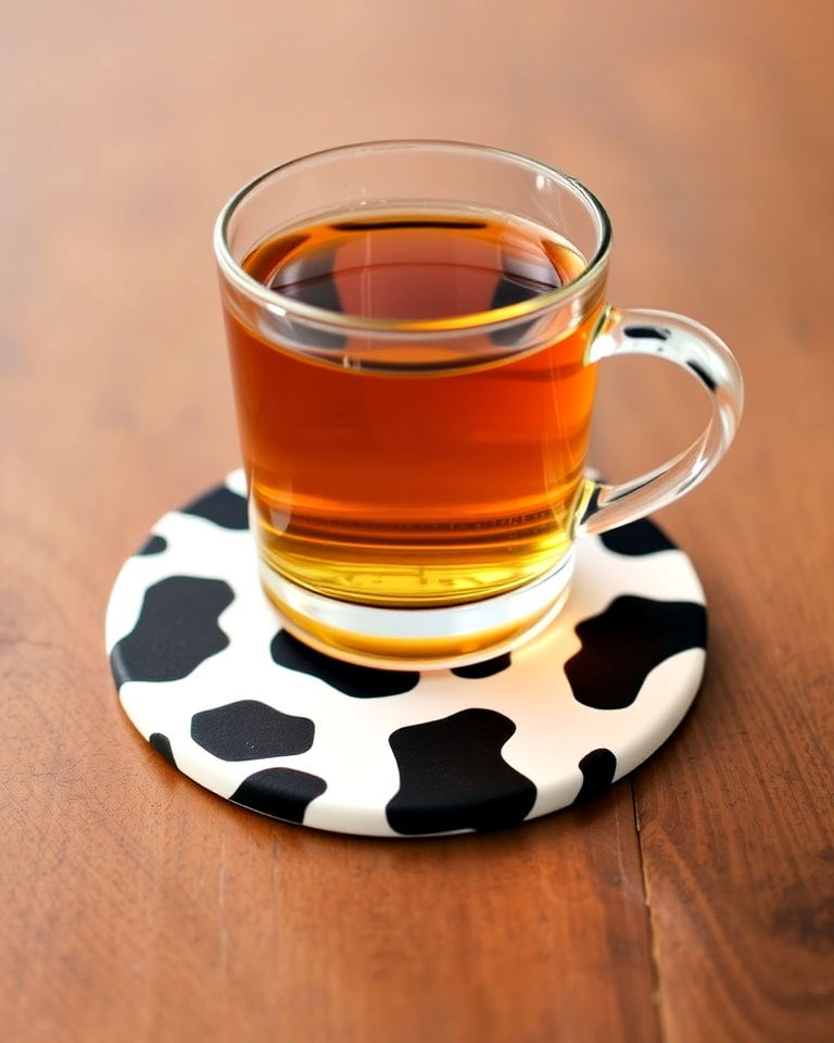 cow print coasters