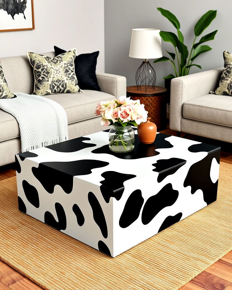 cow print coffee table