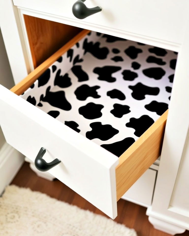 cow print dresser or drawer liners