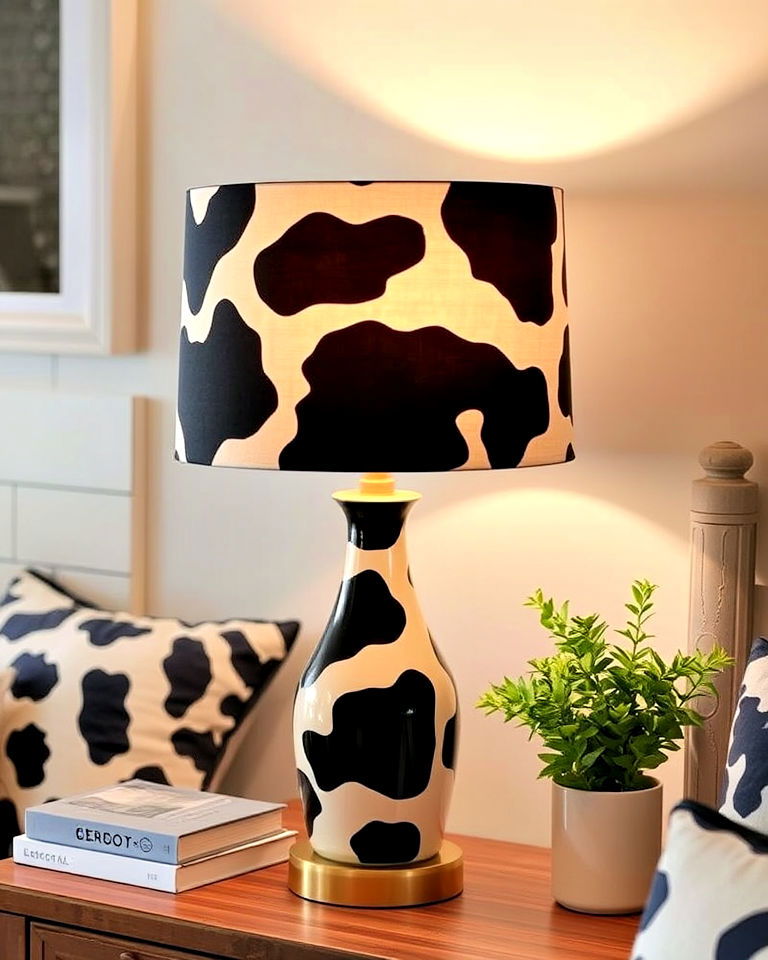 cow print lampshade