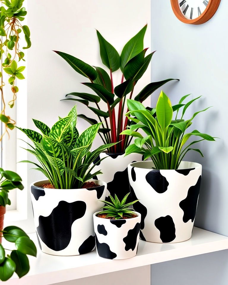 cow print planters