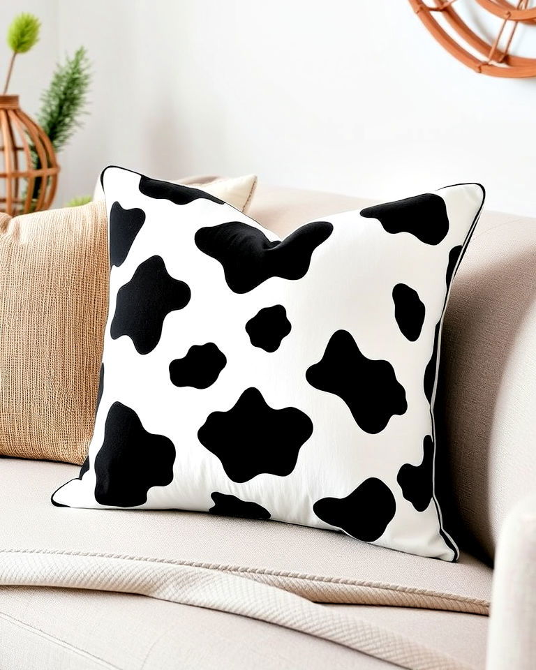 cow print throw pillows