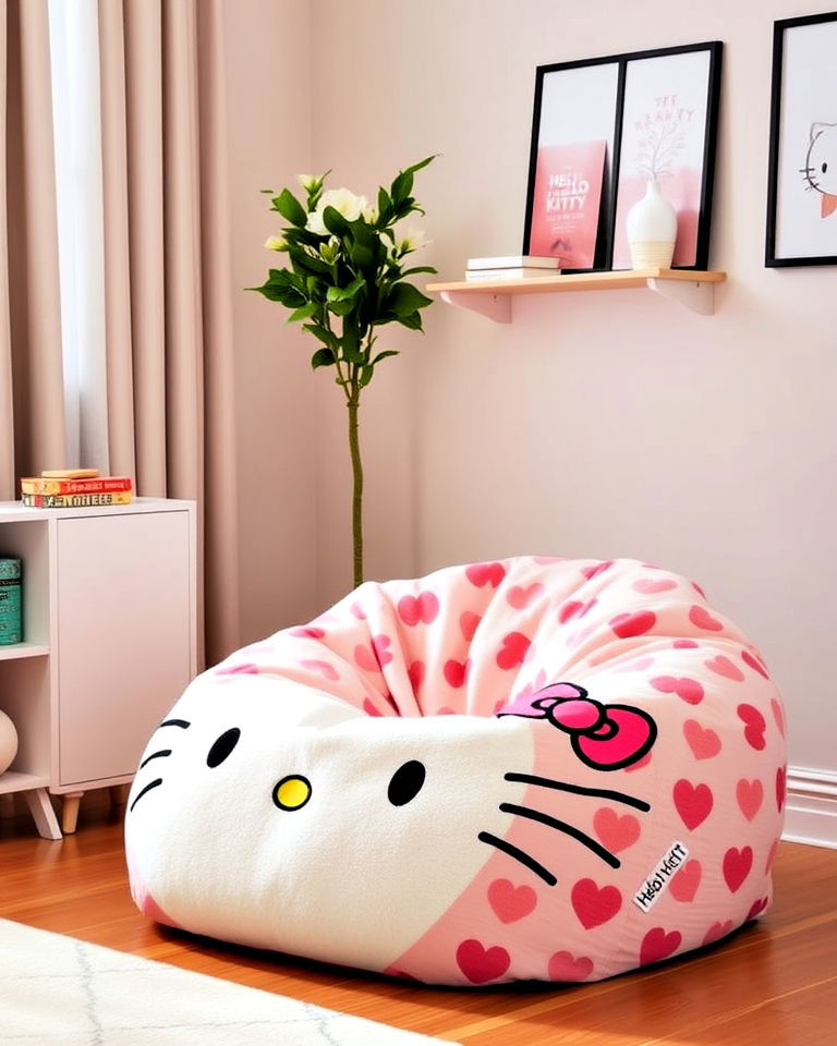 cozy and functional hello kitty bean bag chair