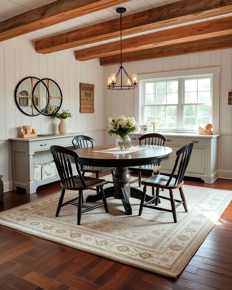 cozy area rug dining room