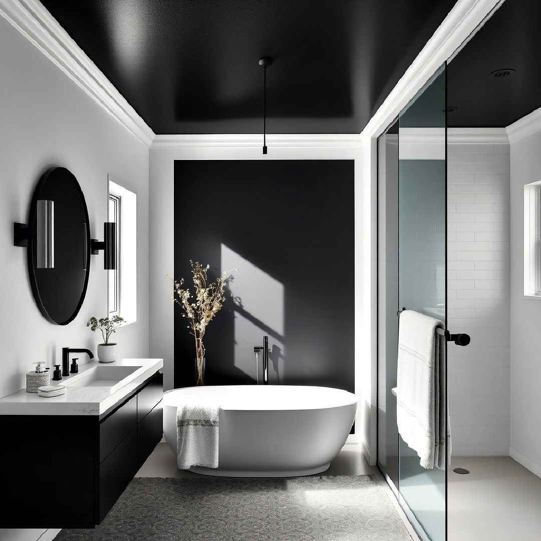cozy black bathroom ceiling