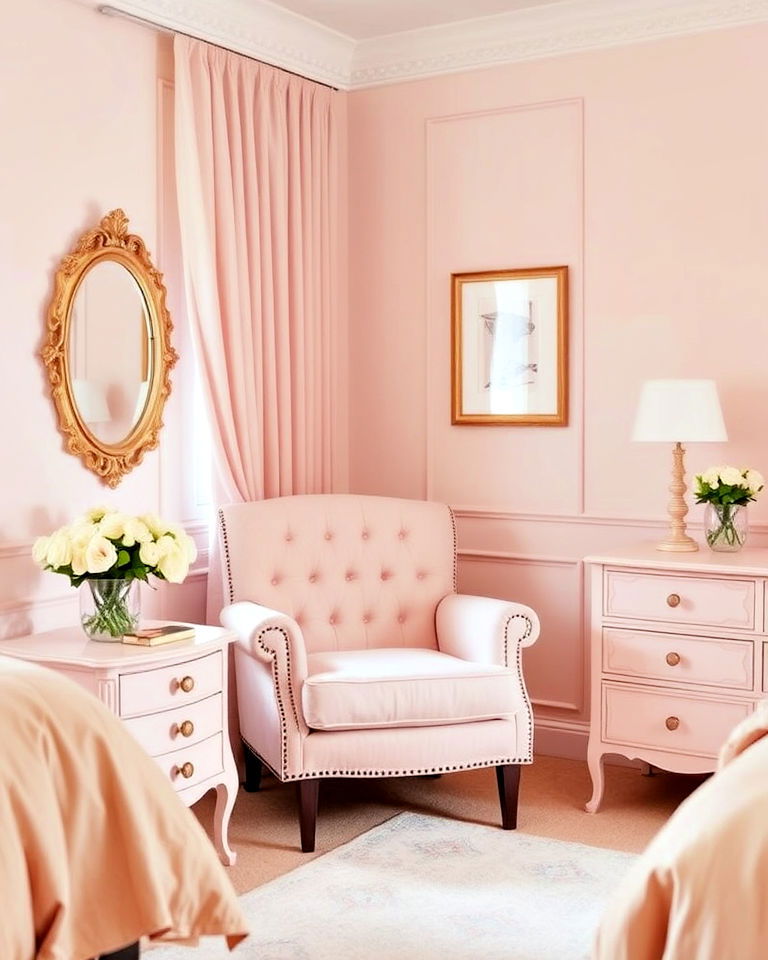 cozy blush pink furniture