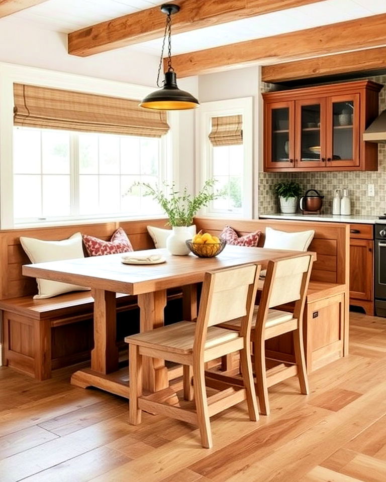 cozy charm farmhouse style banquette