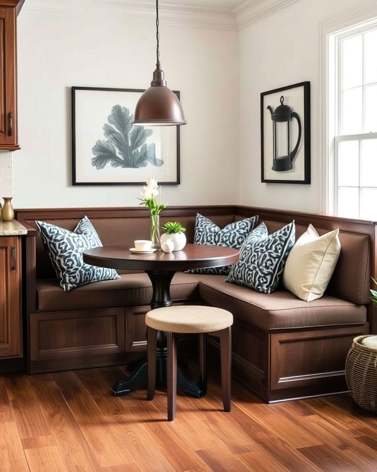 cozy corner banquette seating