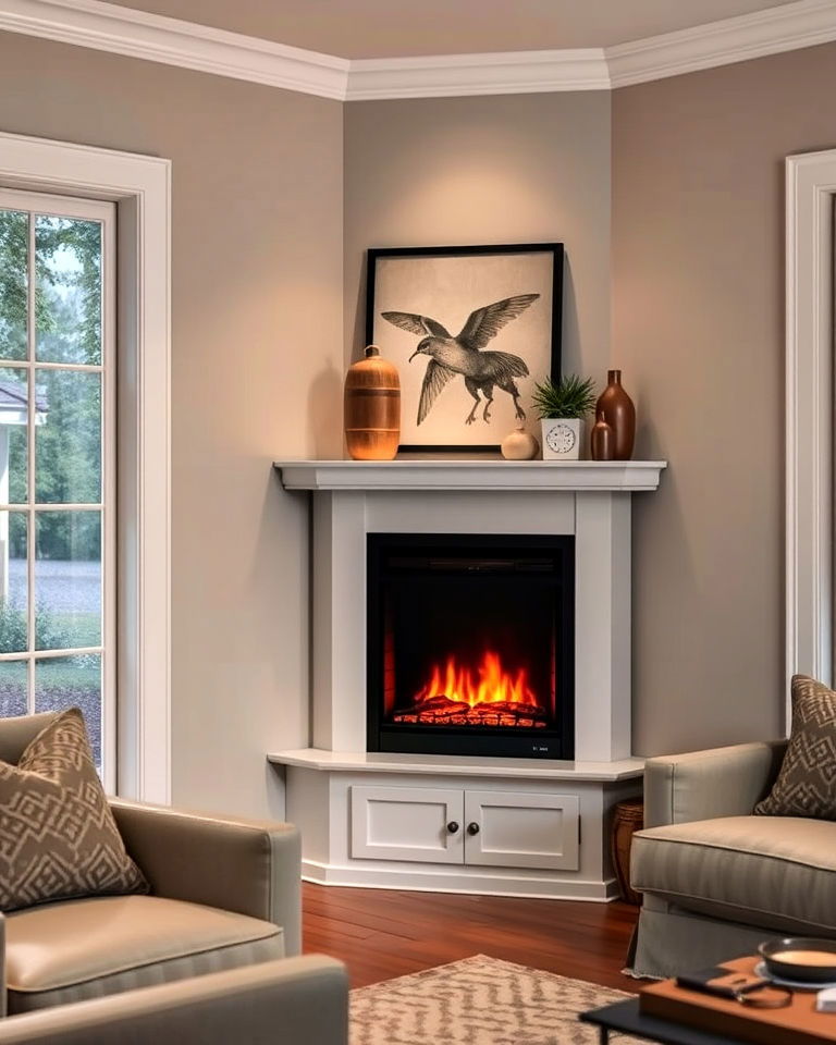 cozy corner electric fireplace