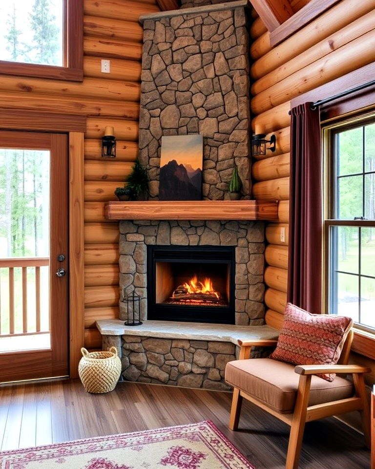 cozy corner fireplace