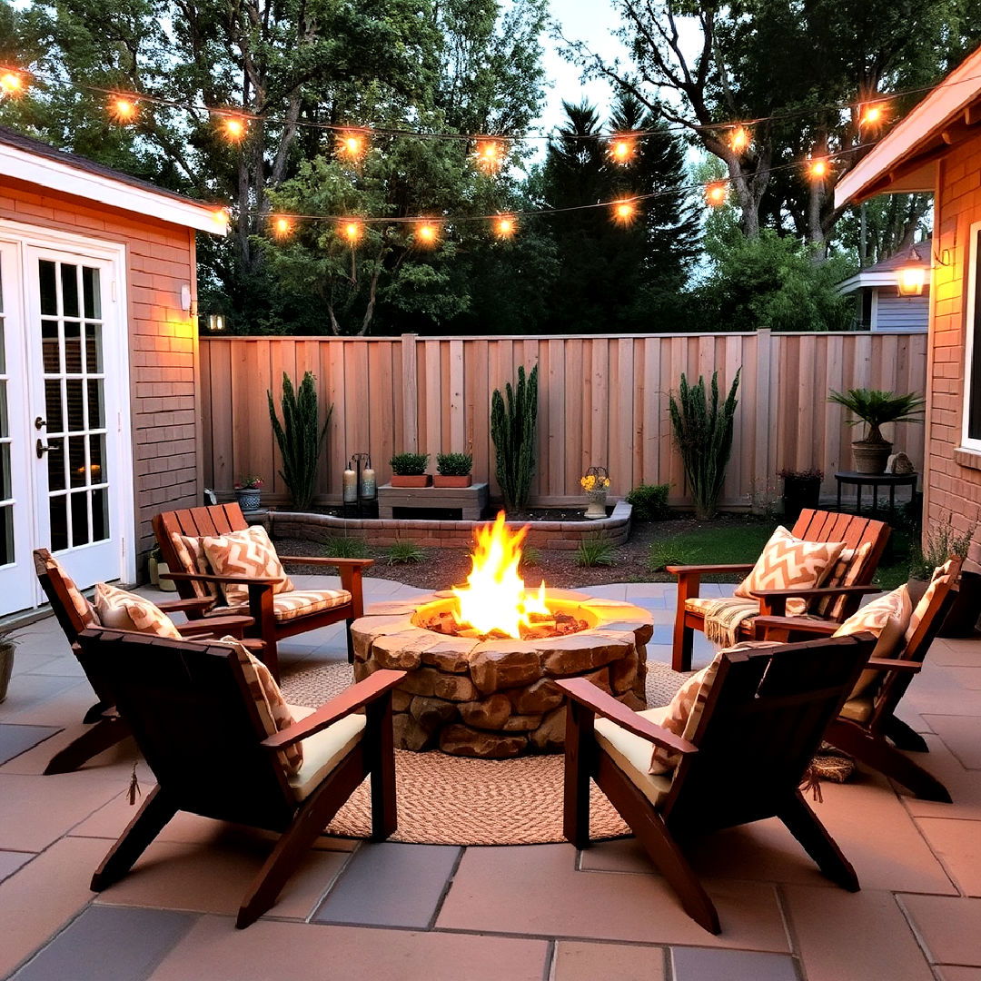 cozy fire pit area for warmth