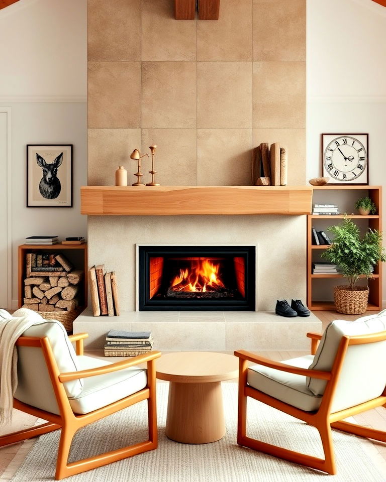 cozy fireplace focal point