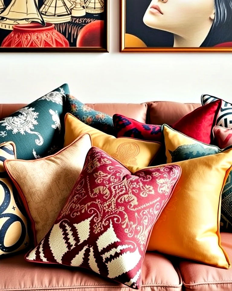 cozy maximalist pillows and throws