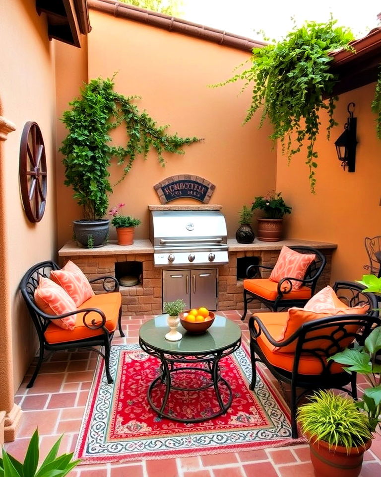 cozy mediterranean bbq patio